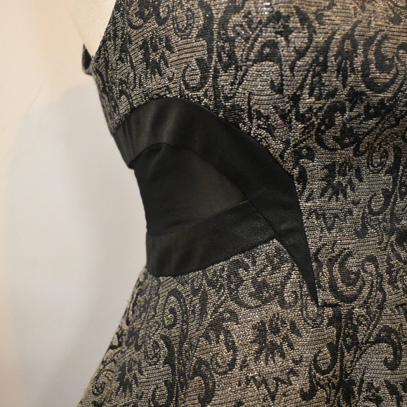 BCBG Printed Dress w/ Leather Striping - Picture 3 of 7